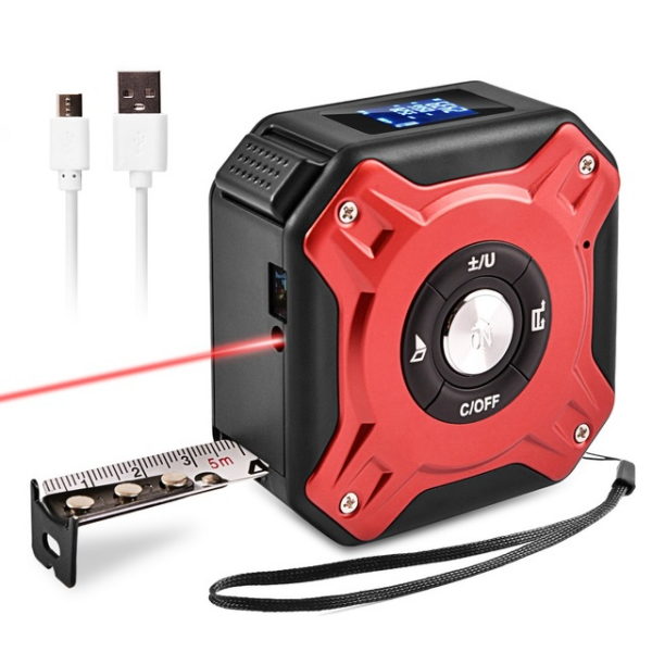 40M Tape Measure Distance Meter Stainless Digital Retractable Roll Cord Rangefinder Woodworking Laser Measuring Tool
