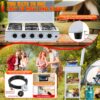 5 Burner Propane Gas Stove,400000BTU Portable Gas Stove with Support Leg Stand and Wind Blocking Cover Adapter Auto Ignition Camping Stove,propane burner for RV, Apartment, Outdoor Cooking