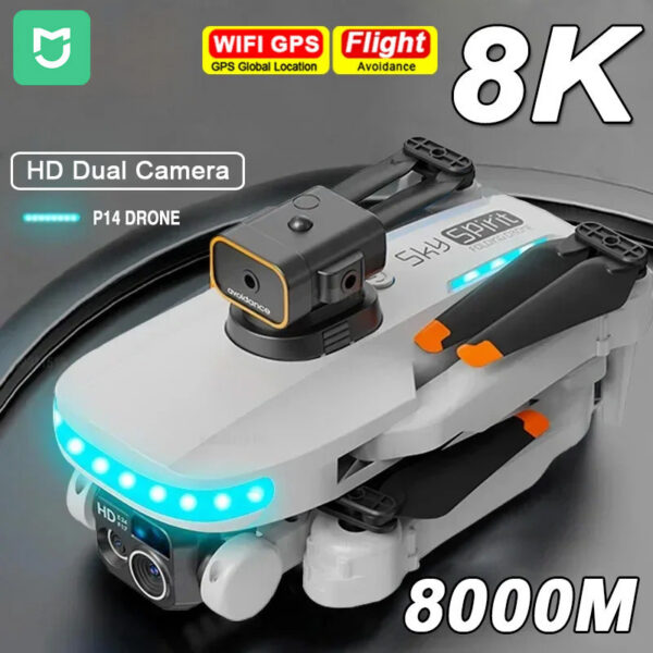 8468541867bbc4f8 MIJIA P14 Max Drone 8K GPS Brushless Obstacle UAV Avoidance Return HD Aerial Photography 4Camera Remote Control Aerocraft