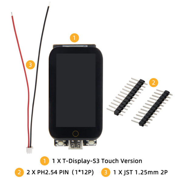 8481526fec25abda LILYGO® T-Display-S3 Touch Edition ESP32-S3 Development Board 1.9 inch ST7789 LCD Display WIFI Bluetooth 5.0 Wireless Module