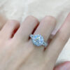 Real 2ct Moissanite Rings Sterling Sier Excellent Round Cut Pass Test Diamond Band Wedding Anniversary Ring Jewelry Gift