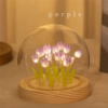 Artificial Tulip Flower Light Handmade DIY Bedside LED Night Bedroom Decor Christmas Birthday Gifts Table Lamp