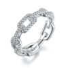 84b91a909bef84f5 Sterling Sier Classic Link Chain Shape Simulated Diamond Stackable Ring for Women Crystal Zircon Engagement Rings