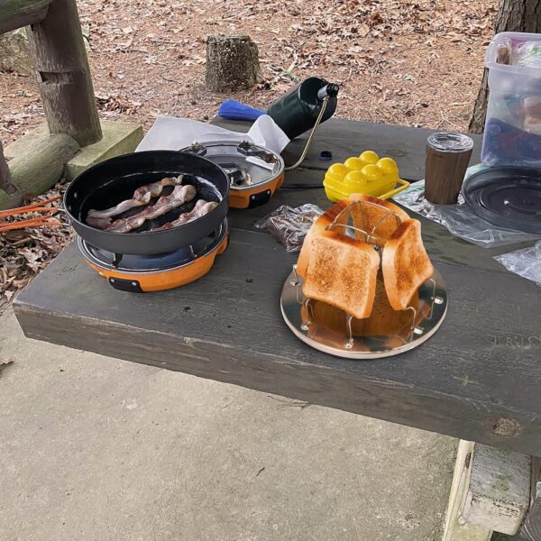 84bba43fe667a53a Portable Camping Toaster - Stainless Steel 4 Slice Camp Toaster for Campers, Hikers, Outdoor Enthusiasts, and Families,Ideal for Convenient Outdoor Cooking