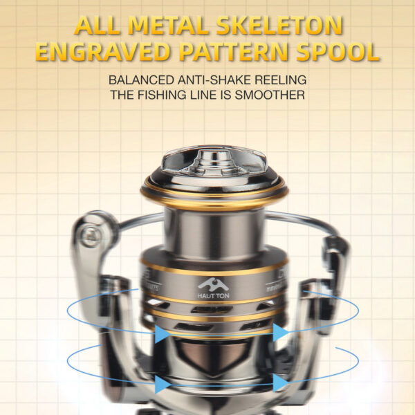84cc4687f96111e7 HAUT TON CD Spinning Fishing Reel 5.2:1 GearRatio 13.23Lbs Max Drag Metal Spoo Foldable CNC rm For Freshwater Saltwater