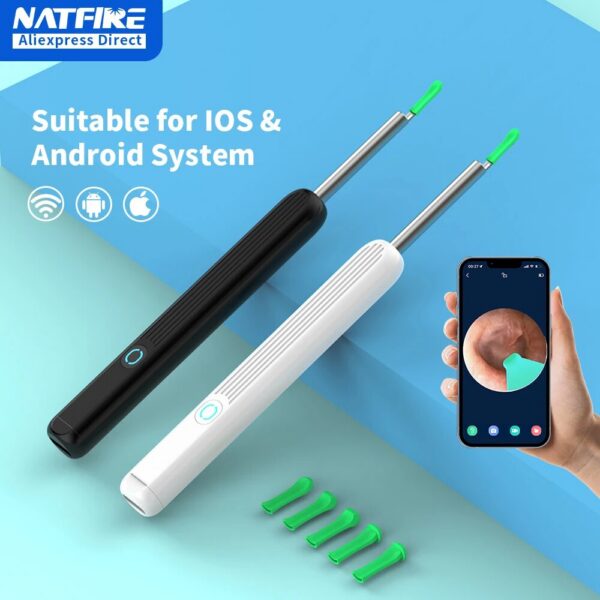Wireless Visual Wax Removal Safe Endoscope Earpick with Camera 1080P Luminous Otoscope Ear Cleaning Tools