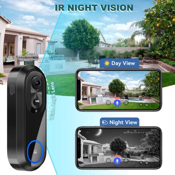 84ea6ce221951b95 5G 2.4G WiFi Video Doorbell 1080P Wireless Bell Tuya APP Smart Intercom Camera IP65 Waterproof Ring Bell with 7000mAh Battery