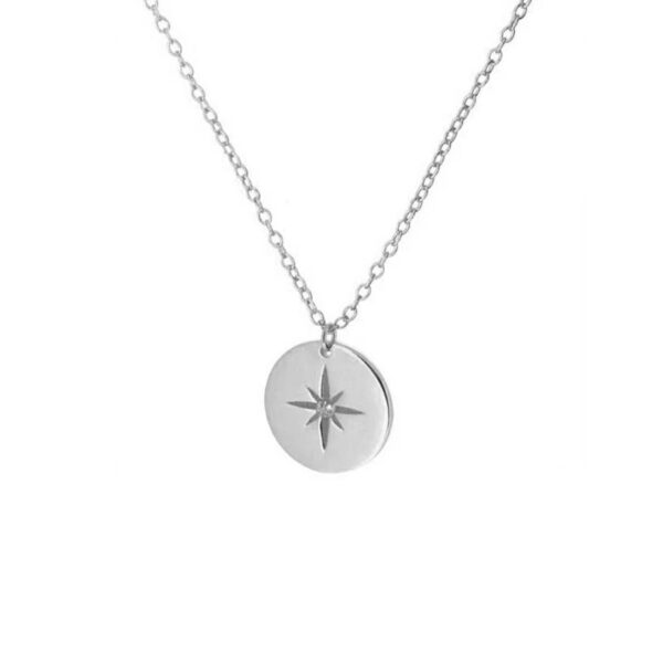 CANNER Real Sterling Necklace For Women Round Brand Geometric Eyes Diamond Clavicle Chain Sier Jewelry Collares