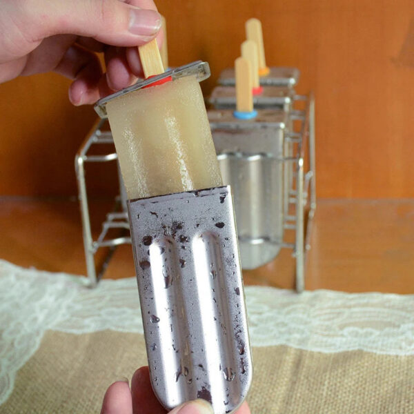 850b44e353144362 Stainless Steel Popsicle Mold Rack Ice Lolly Mold Frozen Lolly Popsicle Maker Homemade Ice Cream Mold with Popsicle Holder