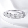 Smyoue White Gold D Color 4mm Moissanite Ring for Women 1.5CT Stone Match Diamond Wedding Band Bride S Sterling Sier GRA