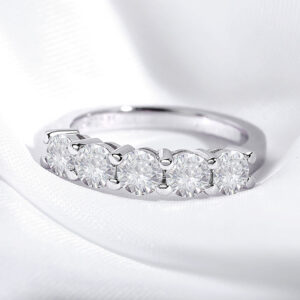 Smyoue White Gold D Color 4mm Moissanite Ring for Women 1.5CT Stone Match Diamond Wedding Band Bride S Sterling Sier GRA