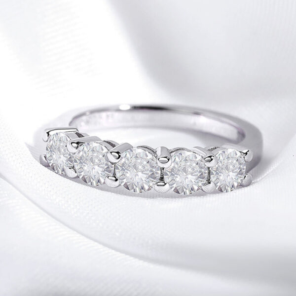 Smyoue White Gold D Color 4mm Moissanite Ring for Women 1.5CT Stone Match Diamond Wedding Band Bride S Sterling Sier GRA