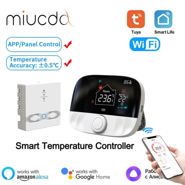 85179cb40ced7332 MIUCDA Tuya Smart Home WiFi Thermostat,RF433 Wireless Floor Heating Water Gas Boiler Smart Living Temperature Controller