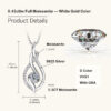 EWYA 2023 Trendy D Color 0.43cttw 4mm Full Moissanite Pendant Necklace for Women Girls S Sier Diamond Neck Chain Necklaces