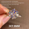 Classic 6 Prongs 5 Carat Round Moissanite Ring Sterling Sier Plated 14K Gold High Clarity D Color Diamond Rings Woman Jewelry