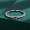 85269af706bb36b3 NEW Simple Genuine S Sier Ring For Women Amethyst Single Row of Diamond Zircon Engagement Valentine's Day Gift Jewelr