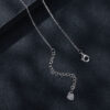 Bamoer U 0.5CT Moissanite Necklace Heart Diamond Pendant Adjustable Choker for Women Sterling Sier Wedding Lover Gift