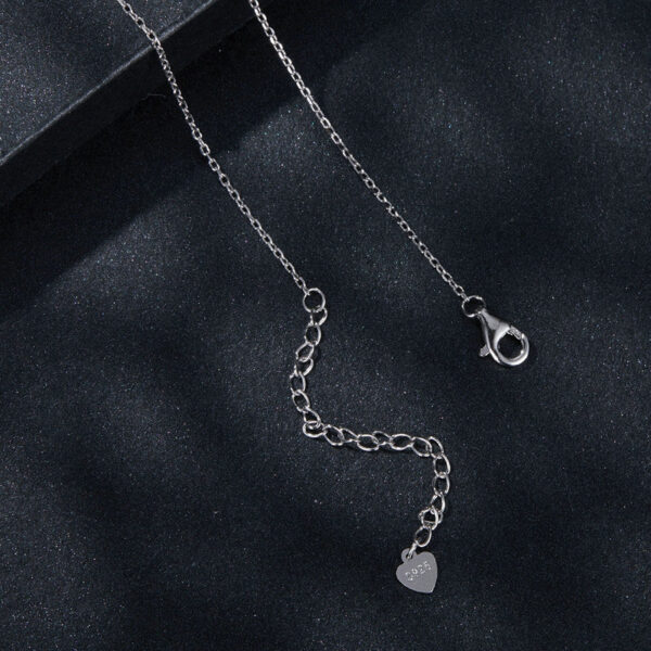 Bamoer U 0.5CT Moissanite Necklace Heart Diamond Pendant Adjustable Choker for Women Sterling Sier Wedding Lover Gift