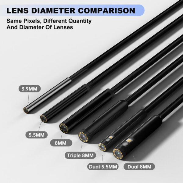 8532e44a37ee2dcf Triple WIFI Endoscope HD1080P Single Dual Lens Wireless Pipe Inspection Borescope Camera Car Check Waterproof LEDs 2600mAh