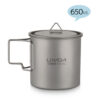 Titanium Outdoor Portable Camping Picnic Water Cup Mug with Foldable Handle 300ml 350ml 450ml 550ml 650ml / 750ml