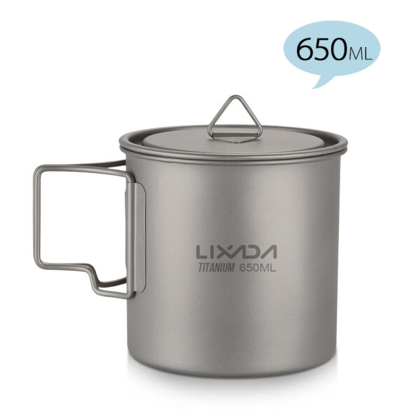 Titanium Outdoor Portable Camping Picnic Water Cup Mug with Foldable Handle 300ml 350ml 450ml 550ml 650ml / 750ml