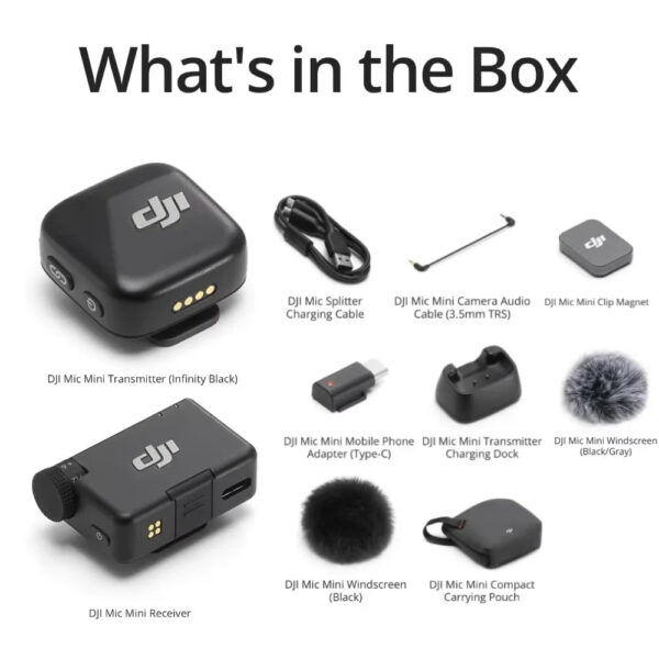 853f3b4392ba6c68 DJI Mic Mini Wireless Microphone 48-Hour Operation w/ Case Two-Level Active Noise Cancelling