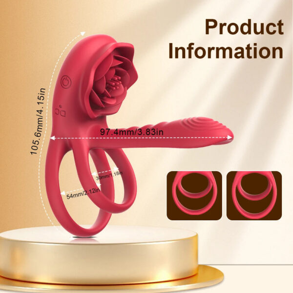 85410856966d524c Rose Ring Vibrator Powerful Sleeve Sucking Stimulator G-spot Female Nipple Clitoral Massager Sex Toy for Couple
