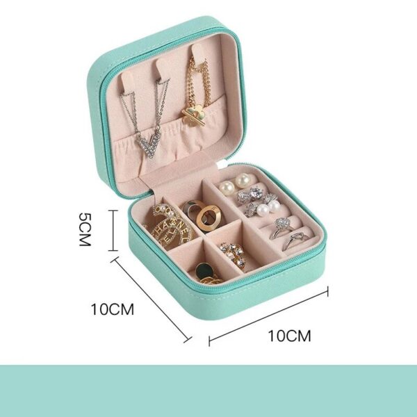 854e047b6743fe53 1PC Organizer Display Travel Zipper Case Boxes Earrings Necklace Ring Portable Jewelry Box Leather Storage