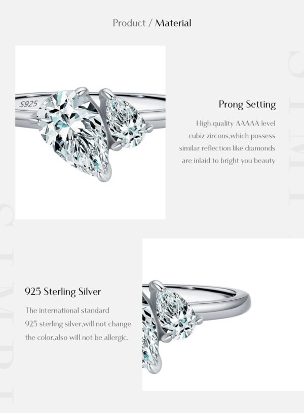 MODIAN Real 925 Sterling Silver Sparkling Water Drop Interweaving Dazzling Clear Pear CZ Finger Rings For Women Fine Jewelry