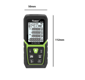 Huepar LM100A Rangefinder 330Ft/100M Backlit LCD Laser Measure M/In/Ft with Li-ion Battery & Electric Angle Sensor