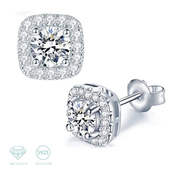 85605449e3ef96fe 925 Sterling Silver 1-2 Carat Moissanite Stud Earrings Hip Hop Rock Style Couple Men Women Anniversary Birthday Gift