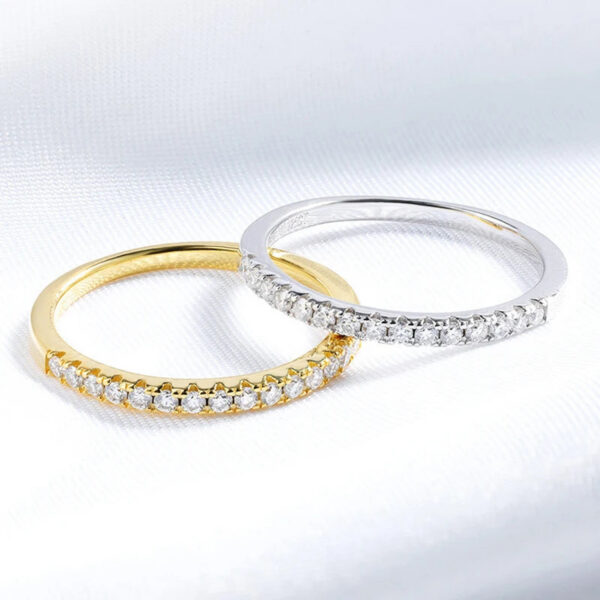 Smyoue Test Passed Moissanite Matching Wedding Diamond Band for Women Sterling Sier Female Crown Single Tail Ring
