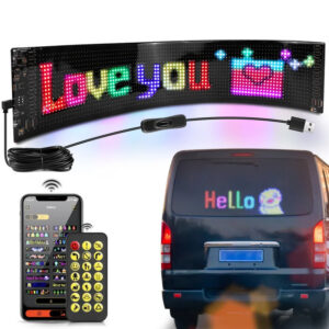 85667af92b0c702a LED Sign Car Scrolg Advertising USB 5V Bluetooth App Control Light Custom Text Pattern Animation Programmable Display