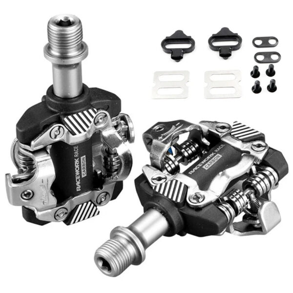 8567ce56860b91dc RACEWORK MTB Pedal Self-Locking SPD Pedals Mountain Bike Cleats Bearing Footrest Bicycele Parts