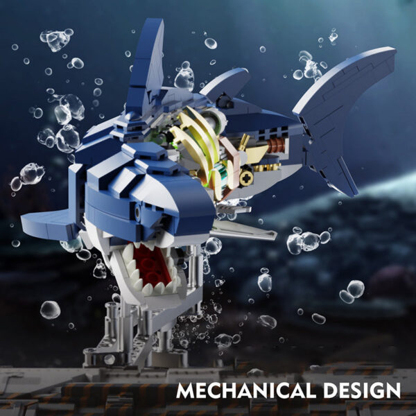 8580e61efb4c669a 687PCS nical Shark Building Blocks Sea Animal Joints Movable Model Bricks Creative Desktop Decoration Kids DIY Toys Gifts