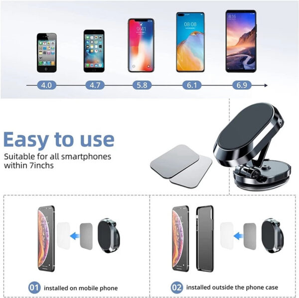8591947a8dad930a Magnetic Phone Holder Mount Magnet Smartphone Mobile Stand Cell GPS Support In Car For iPhone 15 14 13 12 11 Xiaomi Samsung