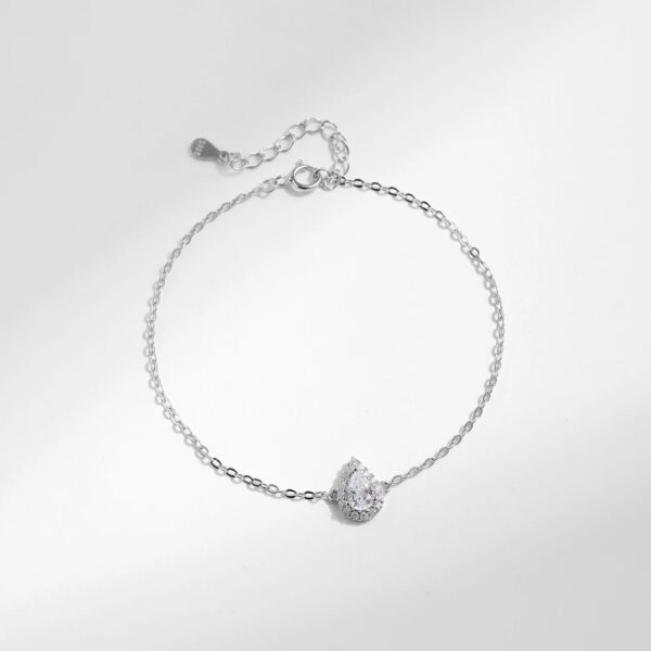 859866ab567d123f MODIAN 925 Sterling Silver Water Drop Clear CZ Bracelet Pear Cut Link Chain Platinum Plated Bracelet For Women Wedding Jewelry