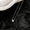 New Trendy Sier Color AAA Zircon Choker Necklaces Simple Shiny Diamond CZ Pendants For Women Fine Jewelry NK126