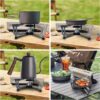 Portable Cassette Stove With Delicate Storage Bag, Foldable Camp Stove Compact Camping Stove, 2200W Folding Butane Gas Burner (Black)