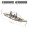 Piececool 3D Metal Puzzle Model Building Kits - Nagato Class Battleship Jigsaw Toy ,Christmas Birthday Gifts for Adults