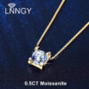 85b7ec230543c064 Lnngy 0.5CT Moissanite Diamond Necklace With Certificate For Women Sier Original Certified Box Chain Necklaces Jewelry