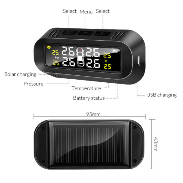 85ba8a9c7a3d9d69 E-ACE Smart TPMS Auto Monitoring Security Alarm Anti High Temperate And Cold USB TMPS Tyre Pressure Car Electronic Accessori