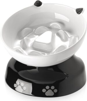 Y YHY Slow Feeder, Elevated Food Bowl Tilted Design for Dog and Cat for Dry and Wet Food