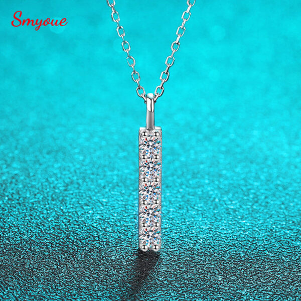 Smyoue D Color 5 Gems Full Moissanite Necklace for Women Man Sparkling Lab Created Diamond Pendant S Sterling Sier GRA