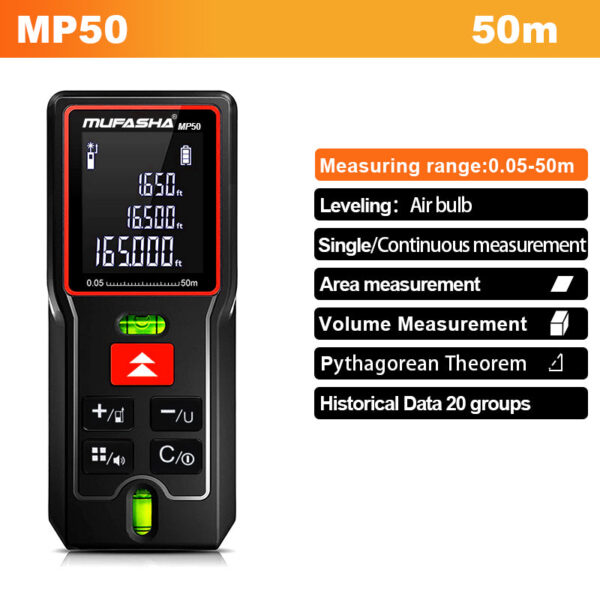 MUFASHA Portable Laser Distance Meter Degital Measuring Tool Rangefinder