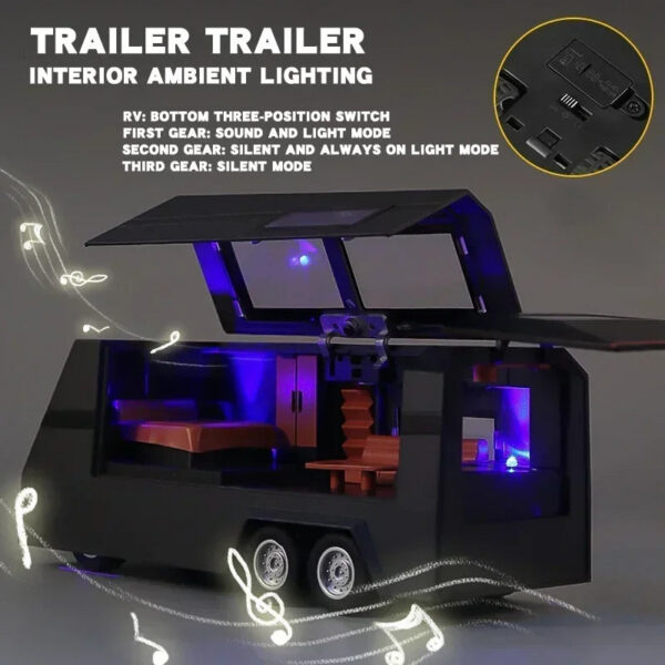 85f31c219290a32e 1:32 Tesla Cybertruck Pickup Trailer Alloy Car Model Diecast Metal Toy Off-road Vehicle Truck Model Sound & Light Kids Gifts