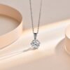 1 Carat Round Brilliant Cut D Color Pendant Sier Moissanite Diamond Test Past White Gemstone Necklace