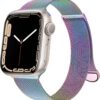 86134760e1f1ff3f OULUOQI Compatible with Apple Watch Band Series 9, Ultra/Ultra 2, SE 8 7 6 5 4 3 2 1 38mm 40mm 41mm 42mm 44mm 45mm 49mm Women and Men, Stainless Steel Milanese Loop Magnetic Clasp Replacement for
