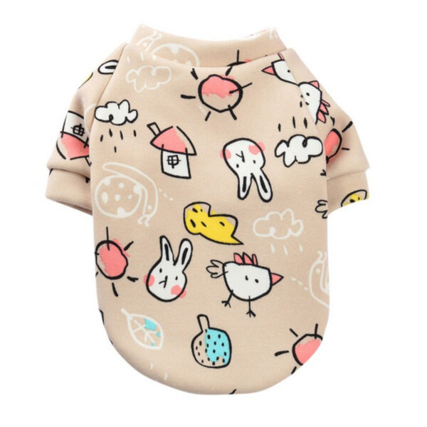 Pet Costume Cute Cotton Cartoon Printed Dog Cat Coat Pullover Soft Dogs Cats Sweatshirt Pets Clothing Outfits