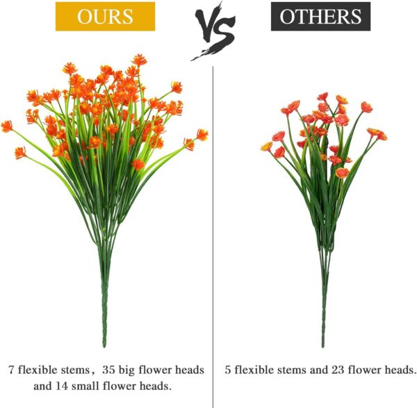 861f98aca7a67c01 AmyHomie 20 Bundles Artificial Flowers Outdoor UV Resistant Faux Flowers No Fade Fake Plastic Plants Garden Porch Window Box Decorating(Bright Yellow)